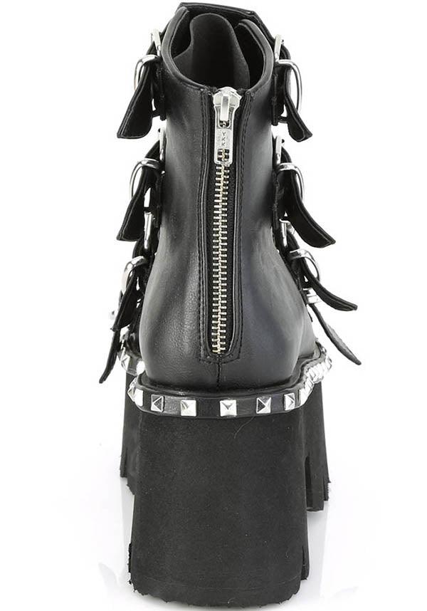 ASHES-70 [Black] | PLATFORM SANDALS [PREORDER] - Beserk - all, ankle boots, black, boots, boots [preorder], clickfrenzy15-2023, demonia, demonia shoes, discountapp, fp, goth, gothic, labelpreorder, labelvegan, platform, platform boots, platforms, platforms [preorder], pleaserimageupdated, pool slides and slip ons, ppo, preorder, sandals, shoes, vegan