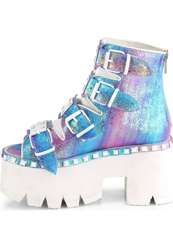 ASHES-70 [Purple] | PLATFORM SANDALS [PREORDER] - Beserk - all, blue, boot, boots, boots [preorder], clickfrenzy15-2023, demonia, demonia shoes, discountapp, festival, fp, iridescent, labelpreorder, labelvegan, multicolour, pastel, pastel goth, platform, platforms, platforms [preorder], pleaserimageupdated, pool slides and slip ons, ppo, preorder, pricematched, purple, sandals, shoes, vegan, white