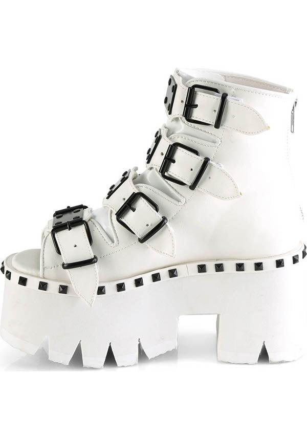 ASHES-70 [White] | PLATFORM SANDALS [PREORDER] - Beserk - all, boot, boots, boots [preorder], clickfrenzy15-2023, demonia, demonia shoes, discountapp, fp, goth, labelpreorder, labelvegan, platform, platforms, platforms [preorder], pleaserimageupdated, ppo, preorder, pricematched, sandals, shoes, vegan, white
