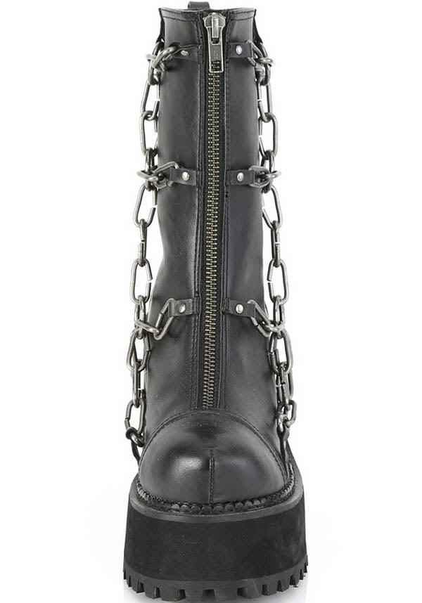 ASSAULT-66 [Black] | BOOTS [PREORDER] - Beserk - all, ankle boots, black, boot, boots, boots [preorder], chain, clickfrenzy15-2023, demonia, demonia shoes, discountapp, fp, goth, gothic, grunge, labelpreorder, labelvegan, matte, platform, platforms, platforms [preorder], ppo, preorder, punk, shoes, vegan