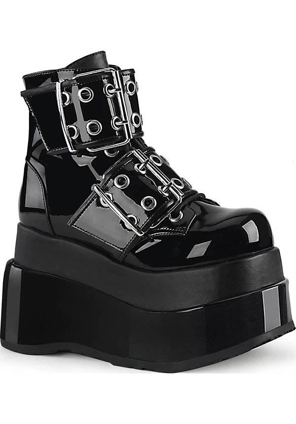 BEAR-104 [Black Patent] | PLATFORM BOOTS [PREORDER] - Beserk - all, ankle boots, black, boot, boots, boots [preorder], clickfrenzy15-2023, discountapp, fp, goth, gothic, labelpreorder, labelvegan, patent, platform, platforms, platforms [preorder], pleaserhidden, ppo, preorder, punk, sep18, shiny, shoes, techwear, vegan