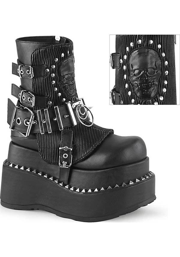 BEAR-150 [Black] | PLATFORM BOOTS [PREORDER] - Beserk - all, ankle boots, boots, boots [preorder], clickfrenzy15-2023, demonia, demonia shoes, discountapp, fp, goth, gothic, labelpreorder, labelvegan, platform boots, platforms, platforms [preorder], ppo, preorder, shoes, skull, vegan