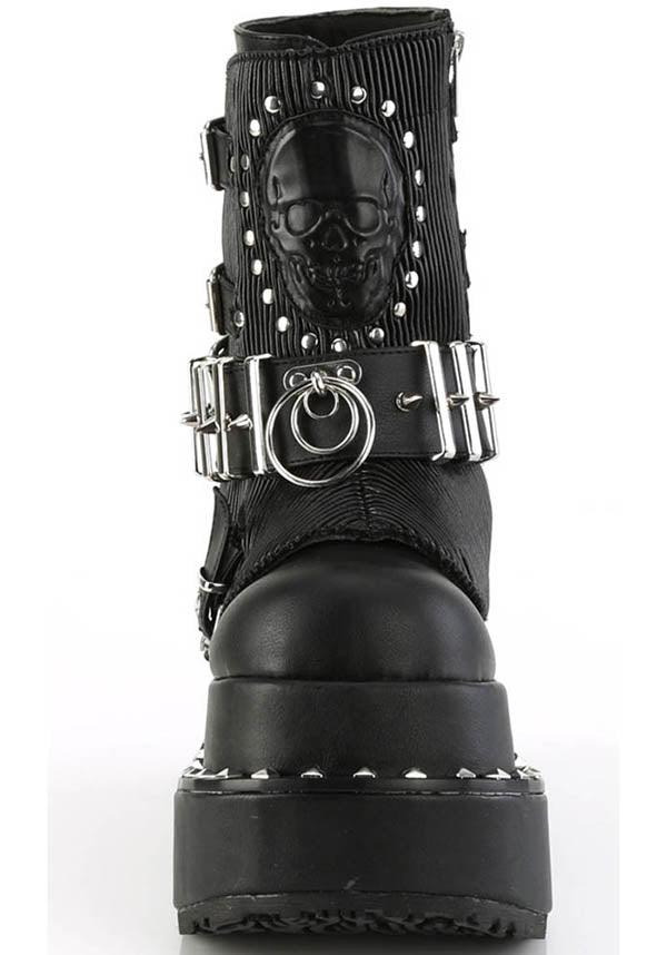 BEAR-150 [Black] | PLATFORM BOOTS [PREORDER] - Beserk - all, ankle boots, boots, boots [preorder], clickfrenzy15-2023, demonia, demonia shoes, discountapp, fp, goth, gothic, labelpreorder, labelvegan, platform boots, platforms, platforms [preorder], ppo, preorder, shoes, skull, vegan