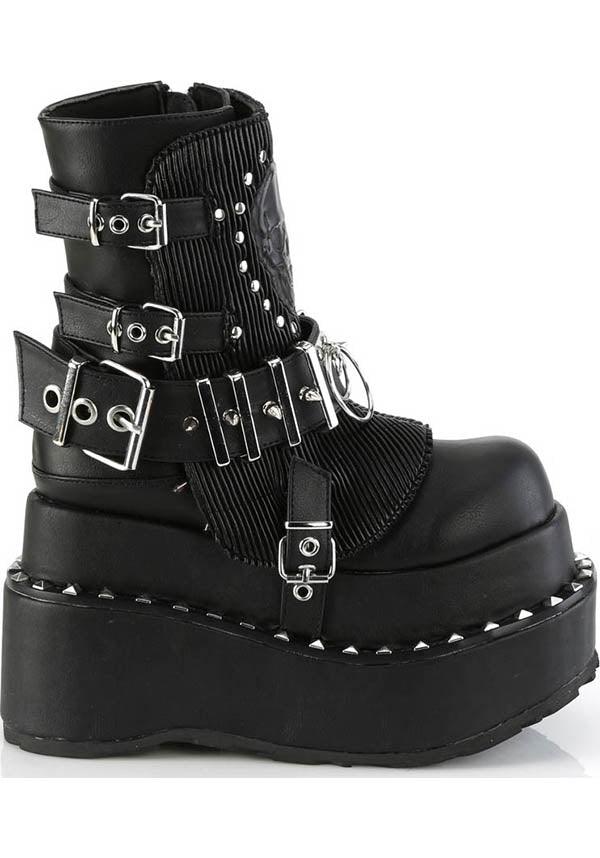 BEAR-150 [Black] | PLATFORM BOOTS [PREORDER] - Beserk - all, ankle boots, boots, boots [preorder], clickfrenzy15-2023, demonia, demonia shoes, discountapp, fp, goth, gothic, labelpreorder, labelvegan, platform boots, platforms, platforms [preorder], ppo, preorder, shoes, skull, vegan