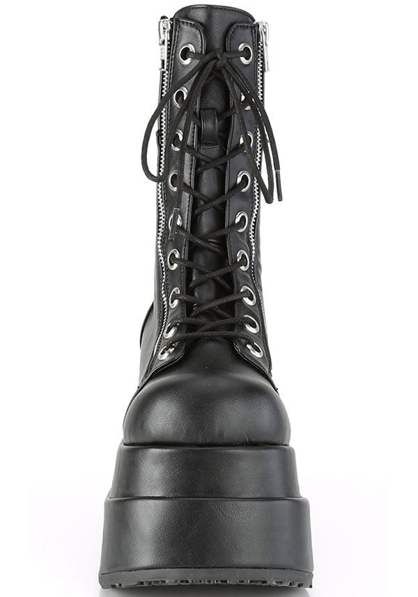 BEAR-265 [Black] | PLATFORM BOOTS [PREORDER] - Beserk - all, black, boot, boots, boots [preorder], clickfrenzy15-2023, discountapp, fp, goth, gothic, grunge, labelpreorder, labelvegan, mid calf boots, platform, platforms, platforms [preorder], ppo, preorder, punk, sep18, shoes, vegan