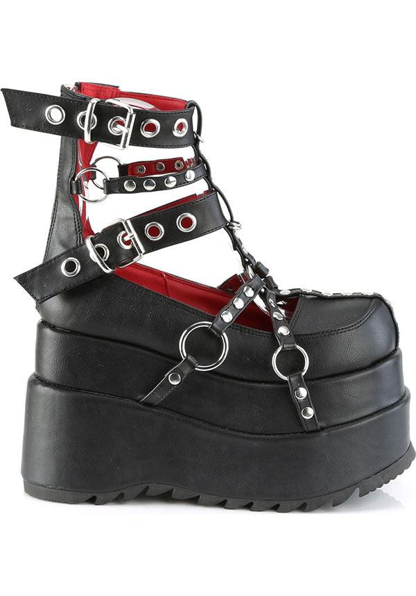 BEAR-28 [Black] | PLATFORM [PREORDER] - Beserk - all, all ladies, black, clickfrenzy15-2023, demonia, demonia shoes, discountapp, fp, goth, gothic, labelpreorder, labelvegan, ladies, o ring, oring, platform, platforms, platforms [preorder], pleaserimageupdated, ppo, preorder, shoes, strappy, vegan