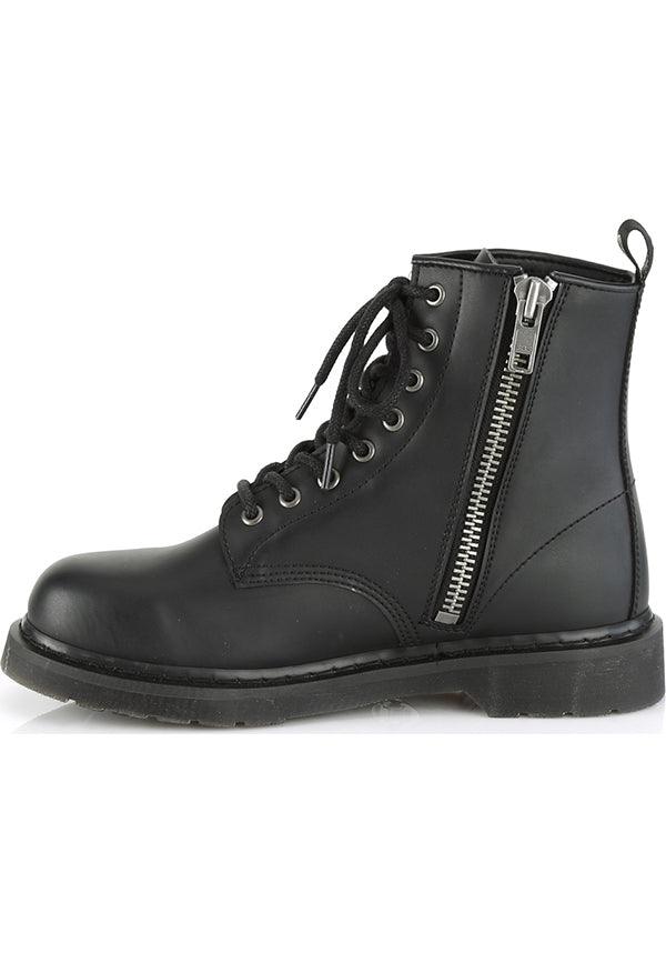 BOLT-100 | Black Vegan Leather [PREORDER] - Beserk - all, ankle boots, black, boots, boots [preorder], clickfrenzy15-2023, dec18, discountapp, flats, flats [preorder], fp, gothic, labelpreorder, labelvegan, long boots, mens shoes, mid calf boots, platform, platform boots, platforms, platforms [preorder], pleaserimageupdated, ppo, preorder, shoes, vegan