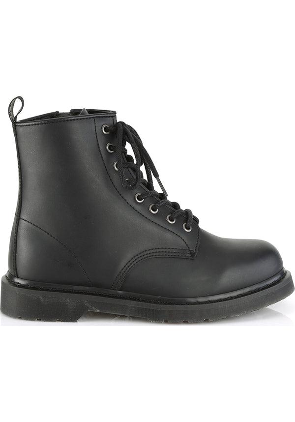 BOLT-100 | Black Vegan Leather [PREORDER] - Beserk - all, ankle boots, black, boots, boots [preorder], clickfrenzy15-2023, dec18, discountapp, flats, flats [preorder], fp, gothic, labelpreorder, labelvegan, long boots, mens shoes, mid calf boots, platform, platform boots, platforms, platforms [preorder], pleaserimageupdated, ppo, preorder, shoes, vegan