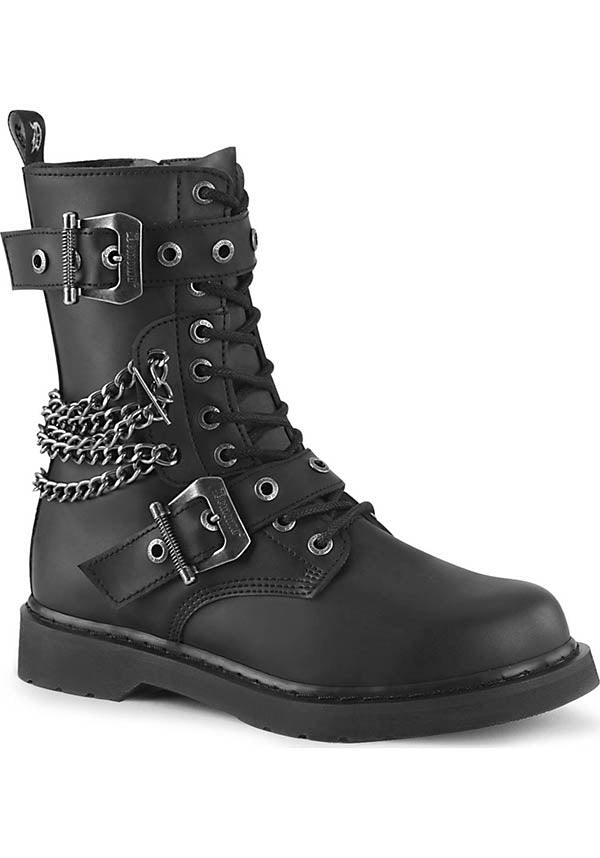 BOLT-250 [Black] | BOOTS [IN STOCK] - Beserk - all, ankle boots, black, boot, boots, boots [in stock], chain, clickfrenzy15-2023, combat, cosplay, demonia, demonia shoes, discountapp, flats, flats [in stock], fp, goth, gothic, grunge, in stock, instock, labelinstock, labelsale, labelvegan, men, mens shoes, pleaserimageupdated, pleaserrestock, pricematched, punk, shoes, techwear, vegan, winter