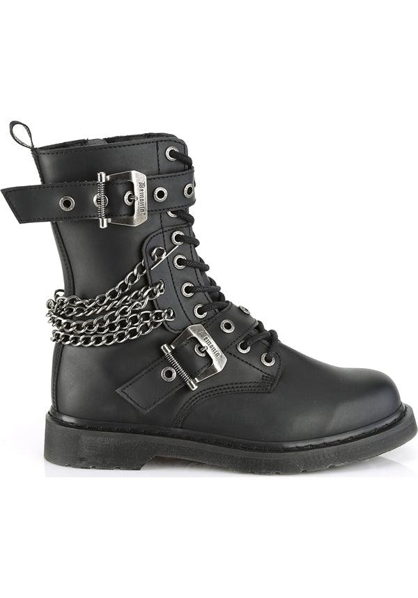 BOLT-250 [Black] | BOOTS [IN STOCK] - Beserk - all, ankle boots, black, boot, boots, boots [in stock], chain, clickfrenzy15-2023, combat, cosplay, demonia, demonia shoes, discountapp, flats, flats [in stock], fp, goth, gothic, grunge, in stock, instock, labelinstock, labelsale, labelvegan, men, mens shoes, pleaserimageupdated, pleaserrestock, pricematched, punk, shoes, techwear, vegan, winter