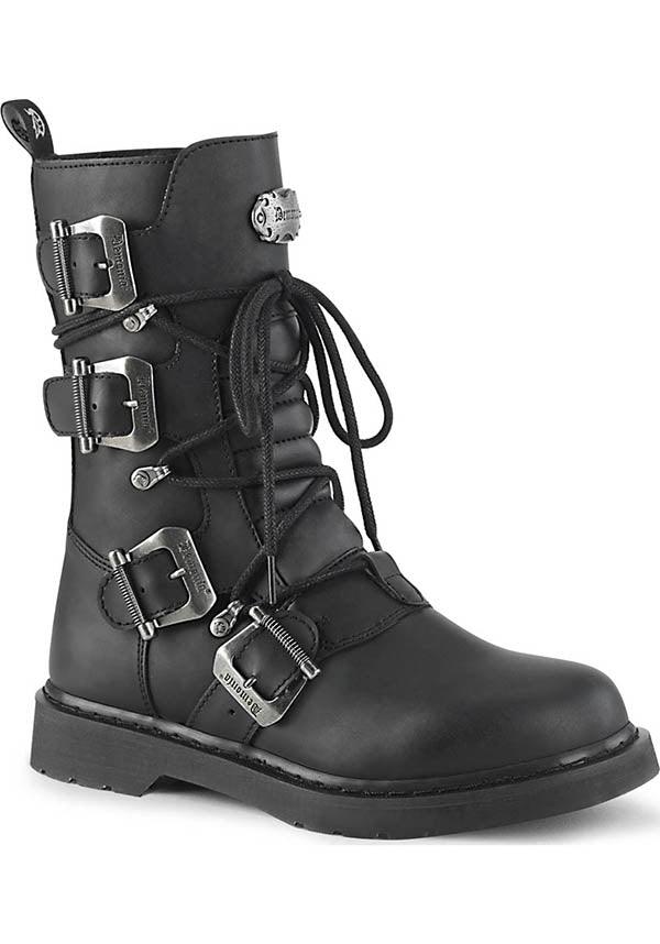BOLT-265 [Black] | BOOTS [PREORDER] - Beserk - all, ankle boots, black, boots, boots [preorder], clickfrenzy15-2023, combat, combat boots, dec18, demonia, discountapp, flats, flats [preorder], fp, gothic, labelpreorder, labelvegan, long boots, mens shoes, mid calf boots, pleaserimageupdated, ppo, preorder, shoes, vegan