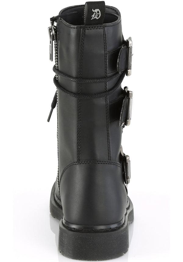 BOLT-265 [Black] | BOOTS [PREORDER] - Beserk - all, ankle boots, black, boots, boots [preorder], clickfrenzy15-2023, combat, combat boots, dec18, demonia, discountapp, flats, flats [preorder], fp, gothic, labelpreorder, labelvegan, long boots, mens shoes, mid calf boots, pleaserimageupdated, ppo, preorder, shoes, vegan