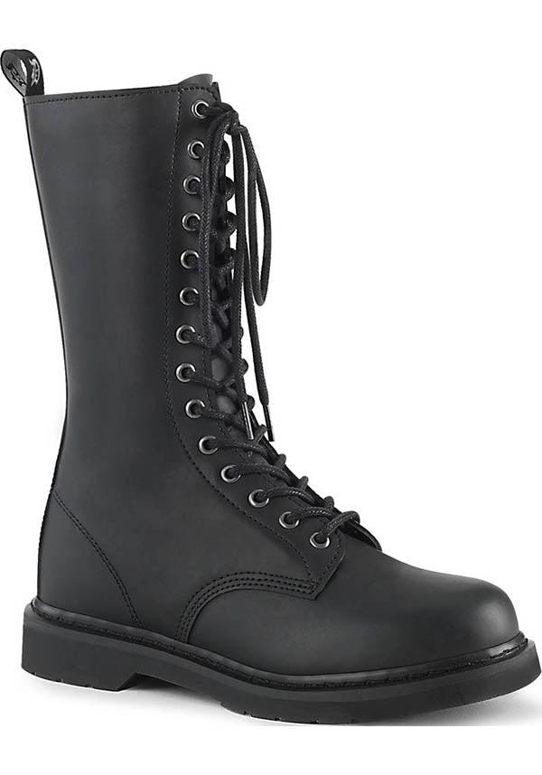 BOLT-300 [Black] | BOOTS [PREORDER] - Beserk - all, black, boots, boots [preorder], clickfrenzy15-2023, combat boots, dec18, discountapp, flats, flats [preorder], fp, labelpreorder, labelvegan, lace up, long boots, medieval, mens shoes, mid calf boots, pleaserimageupdated, ppo, preorder, shoes, vegan