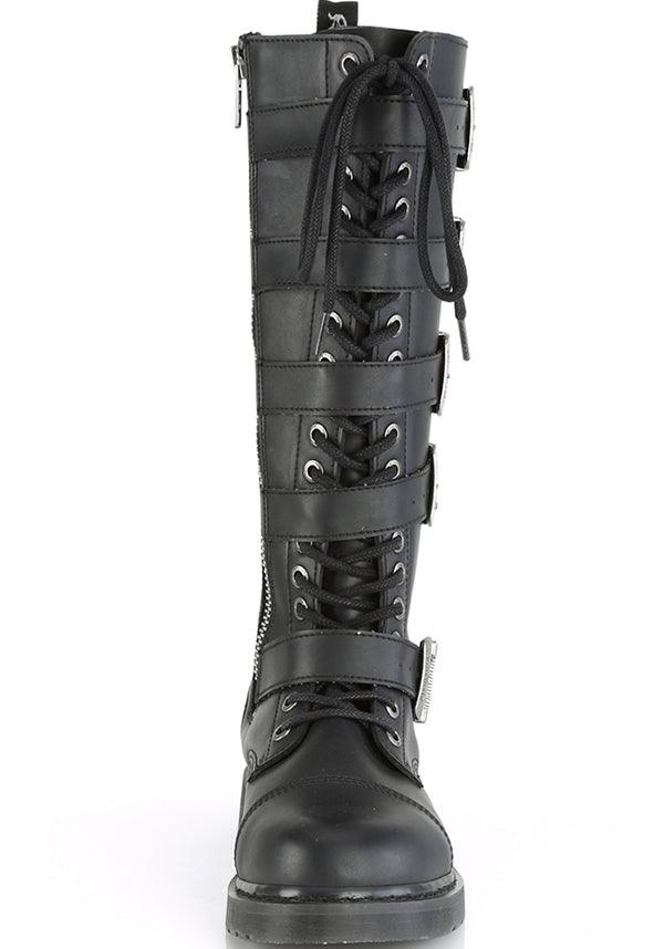 BOLT-425 [Black] | BOOTS [PREORDER] - Beserk - all, black, boots, boots [preorder], clickfrenzy15-2023, combat boots, dec18, demonia, discountapp, flats, flats [preorder], fp, goth, gothic, knee high boots, labelpreorder, labelvegan, long boots, mens shoes, pleaserimageupdated, ppo, preorder, shoes, unisex, vegan