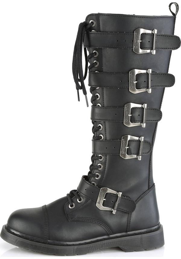 BOLT-425 [Black] | BOOTS [PREORDER] - Beserk - all, black, boots, boots [preorder], clickfrenzy15-2023, combat boots, dec18, demonia, discountapp, flats, flats [preorder], fp, goth, gothic, knee high boots, labelpreorder, labelvegan, long boots, mens shoes, pleaserimageupdated, ppo, preorder, shoes, unisex, vegan