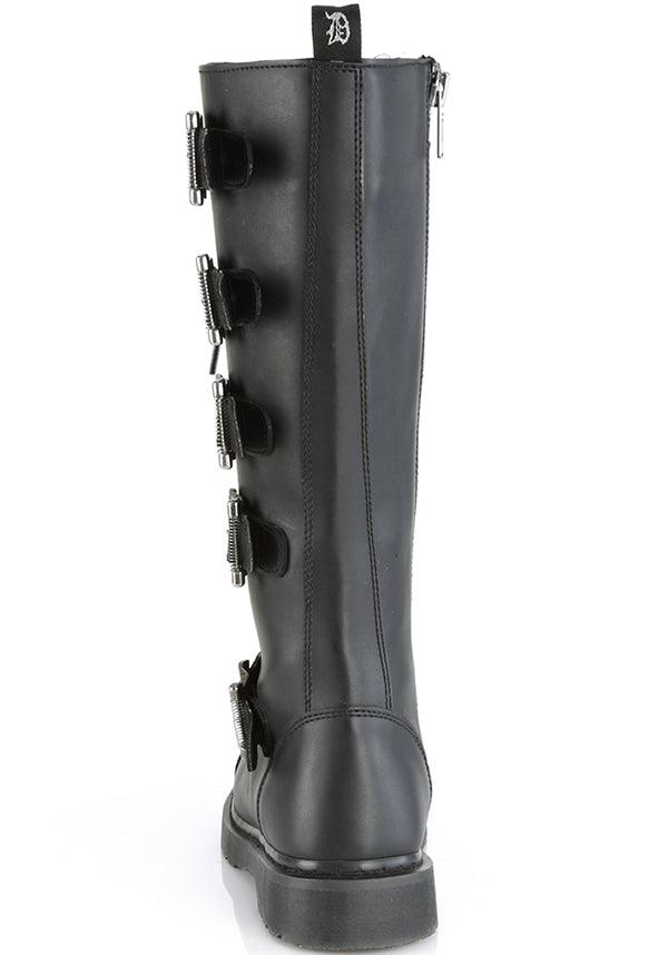 BOLT-425 [Black] | BOOTS [PREORDER] - Beserk - all, black, boots, boots [preorder], clickfrenzy15-2023, combat boots, dec18, demonia, discountapp, flats, flats [preorder], fp, goth, gothic, knee high boots, labelpreorder, labelvegan, long boots, mens shoes, pleaserimageupdated, ppo, preorder, shoes, unisex, vegan