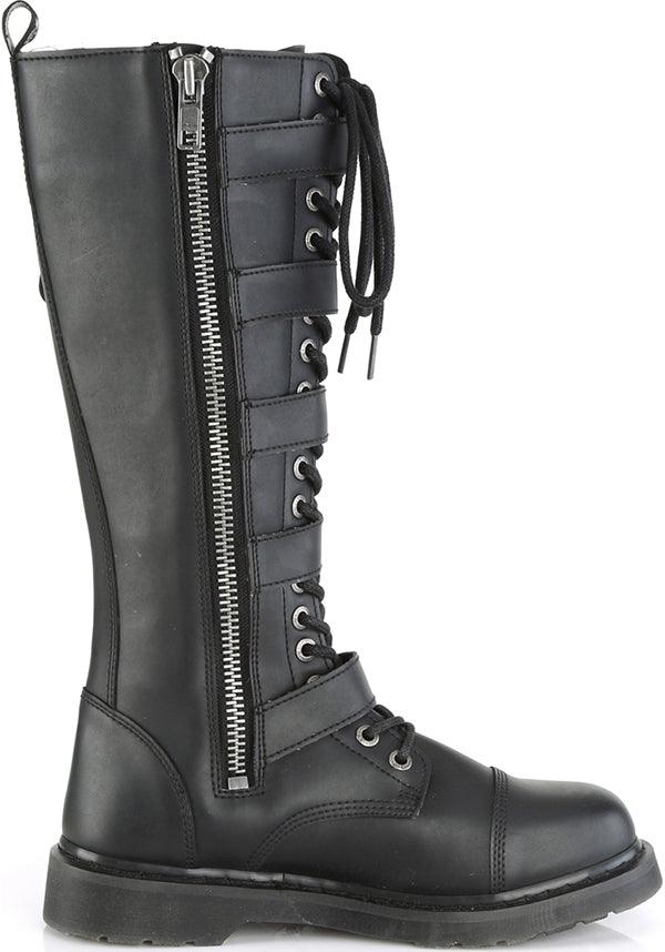 BOLT-425 [Black] | BOOTS [PREORDER] - Beserk - all, black, boots, boots [preorder], clickfrenzy15-2023, combat boots, dec18, demonia, discountapp, flats, flats [preorder], fp, goth, gothic, knee high boots, labelpreorder, labelvegan, long boots, mens shoes, pleaserimageupdated, ppo, preorder, shoes, unisex, vegan