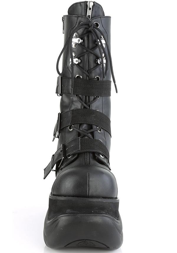 BOXER-230 [Black] | PLATFORM BOOTS [PREORDER] - Beserk - all, black, boots, boots [preorder], clickfrenzy15-2023, demonia, demonia shoes, discountapp, fp, goth, gothic, jul19, labelpreorder, labelvegan, lace up, platform boots, platforms, platforms [preorder], pleaserimageupdated, ppo, preorder, shoes, techwear, vegan