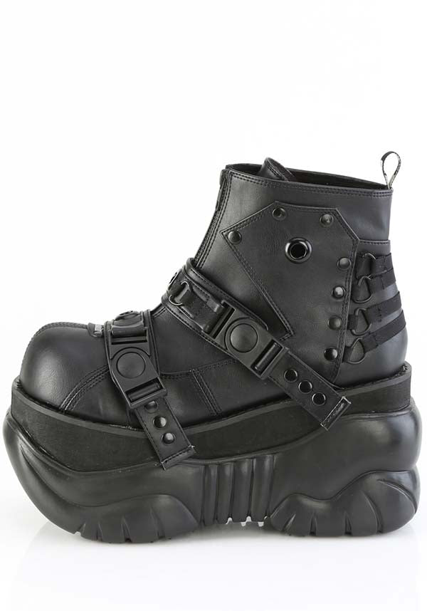 Demonia Shoes - BOXER-60 Black Platform Boots - Buy Online Australia