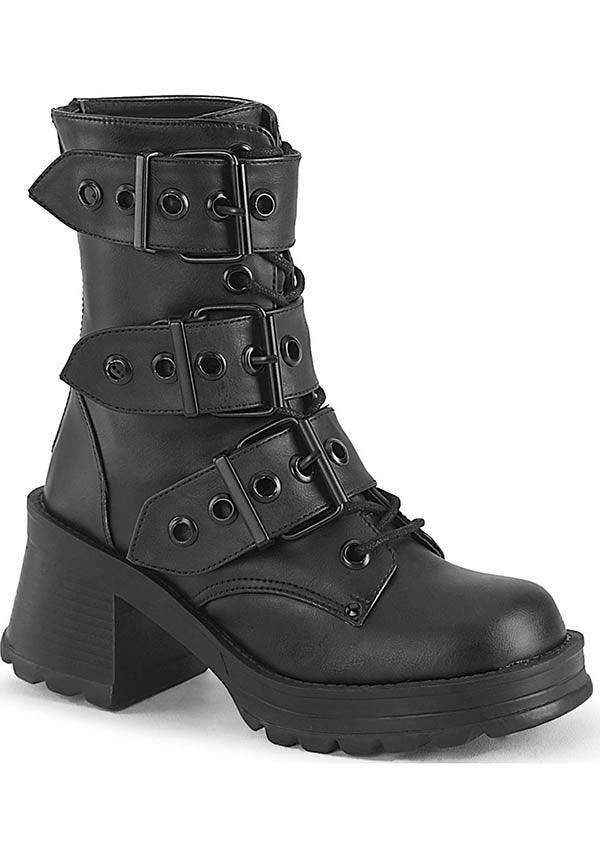 BRATTY-118 [Black] | BOOTS [PREORDER] - Beserk - all, black, boots, boots [preorder], clickfrenzy15-2023, demonia, demonia shoes, discountapp, fp, goth, gothic, heels, heels [preorder], labelpreorder, labelvegan, ladies, ppo, preorder, shoes, vegan