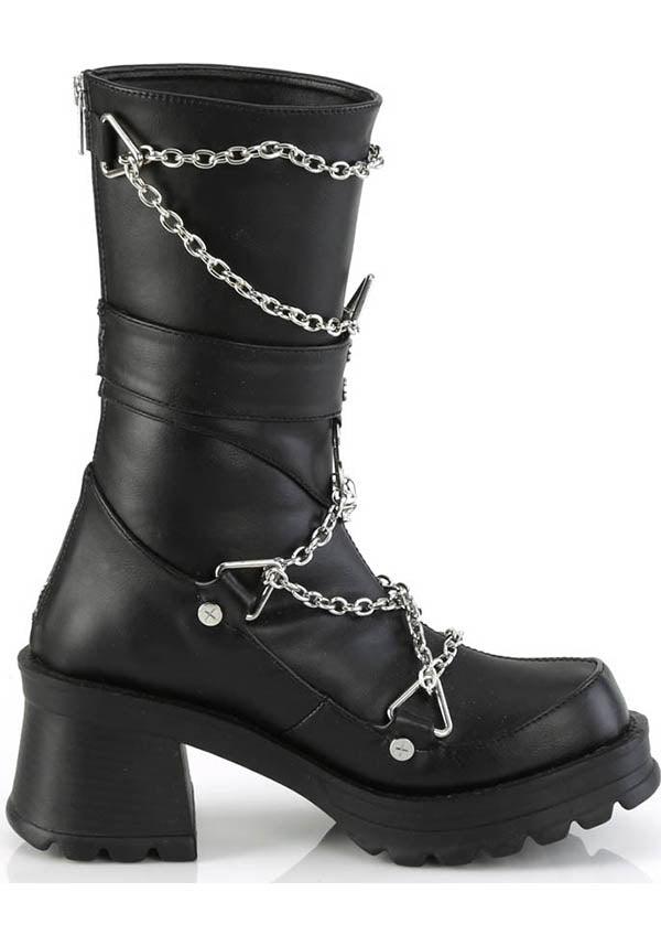 BRATTY-120 [Black] | PLATFORM HEELS [PREORDER] - Beserk - all, black, boots, clickfrenzy15-2023, demonia, demonia shoes, discountapp, fp, goth, gothic, heels, heels [preorder], labelpreorder, mid calf boots, platform heels, ppo, preorder, shoes