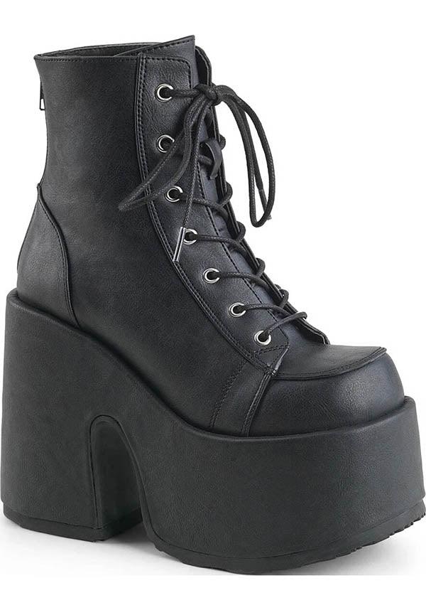 CAMEL-203 [Black] | PLATFORM BOOTS [PREORDER] - Beserk - all, ankle boots, black, boot, boots, boots [preorder], clickfrenzy15-2023, demonia, demonia shoes, discountapp, fp, goth, gothic, halloween, labelpreorder, labelvegan, lace up, platform, platforms, platforms [preorder], pleaserimageupdated, ppo, preorder, shoes, vegan
