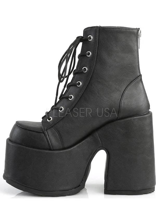 CAMEL-203 [Black] | PLATFORM BOOTS [PREORDER] - Beserk - all, ankle boots, black, boot, boots, boots [preorder], clickfrenzy15-2023, demonia, demonia shoes, discountapp, fp, goth, gothic, halloween, labelpreorder, labelvegan, lace up, platform, platforms, platforms [preorder], pleaserimageupdated, ppo, preorder, shoes, vegan