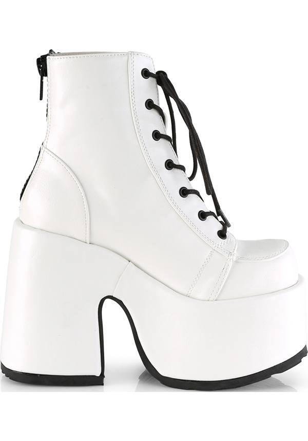 CAMEL-203 [White] | PLATFORM BOOTS [PREORDER] - Beserk - all, ankle boots, boots, boots [preorder], clickfrenzy15-2023, demonia, demonia shoes, discountapp, fp, jun18, labelpreorder, labelvegan, platform, platform boots, platform heels, platforms, platforms [preorder], pleaserimageupdated, ppo, preorder, shoes, vegan, white