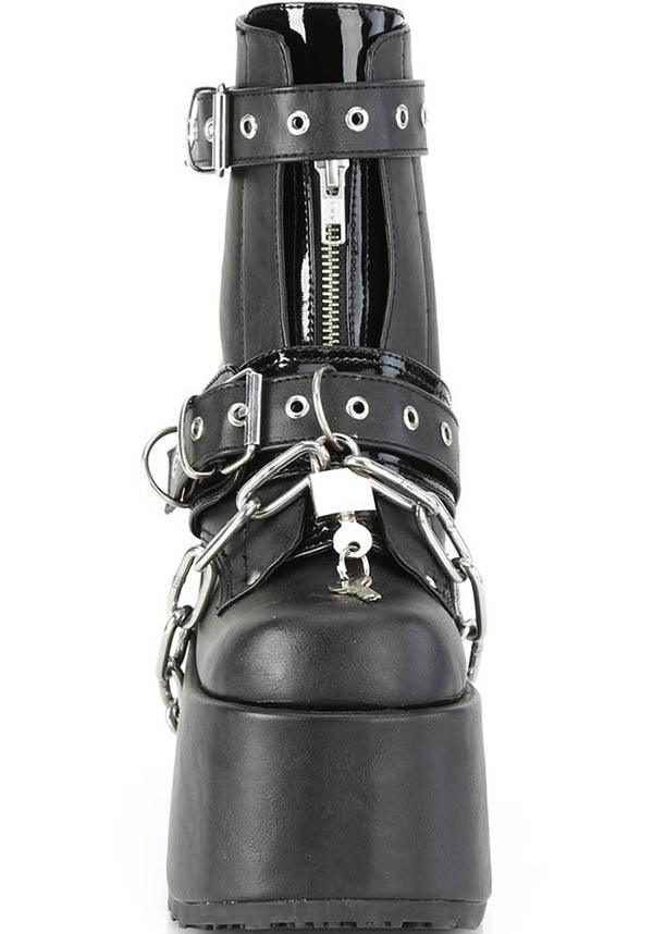 CAMEL-205 [Black] | PLATFORMS [PREORDER] - Beserk - all, ankle boots, black, boot, boots, boots [preorder], chain, clickfrenzy15-2023, dec20, demonia, demonia shoes, discountapp, fp, goth, gothic, grunge, halloween, labelpreorder, labelvegan, platform, platforms, platforms [preorder], pleaserimageupdated, ppo, preorder, punk, shoes, vegan