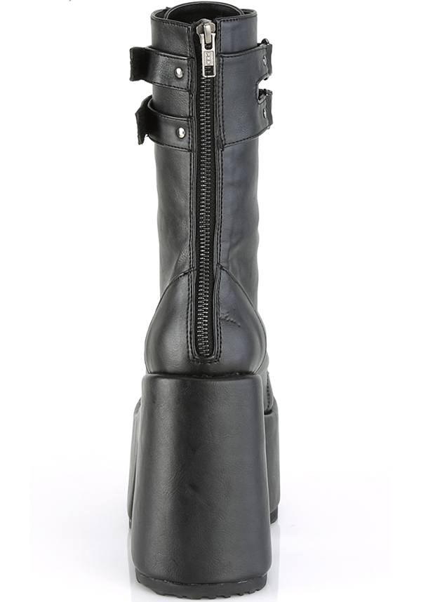 CAMEL-250 [Black] | BOOTS [PREORDER] - Beserk - all, black, boot, boots, boots [preorder], clickfrenzy15-2023, demonia, demonia shoes, discountapp, fp, goth, gothic, grunge, labelpreorder, labelvegan, long boots, mid calf boots, platform, platform boots, platform heels, platforms, platforms [preorder], pleaserimageupdated, ppo, preorder, punk, sep18, shoes, techwear, vegan, witchy