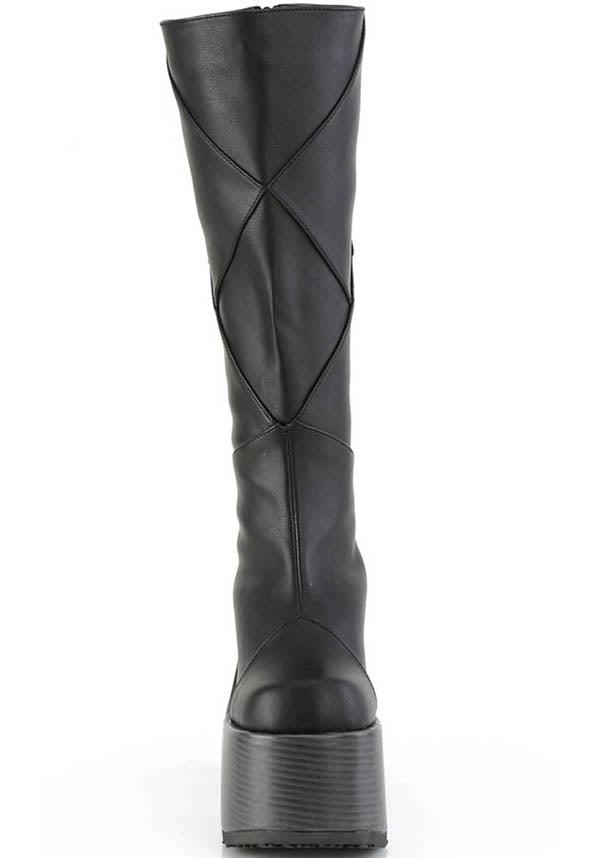 CAMEL-280 [Black] | PLATFORM BOOTS [PREORDER] - Beserk - all, black, boots, boots [preorder], clickfrenzy15-2023, demonia, demonia shoes, discountapp, fp, knee high boots, labelpreorder, labelvegan, long boots, platform boots, platforms, platforms [preorder], ppo, preorder, shoes, vegan