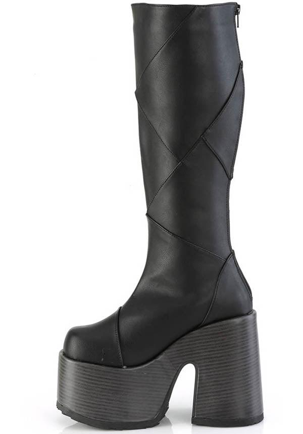 CAMEL-280 [Black] | PLATFORM BOOTS [PREORDER] - Beserk - all, black, boots, boots [preorder], clickfrenzy15-2023, demonia, demonia shoes, discountapp, fp, knee high boots, labelpreorder, labelvegan, long boots, platform boots, platforms, platforms [preorder], ppo, preorder, shoes, vegan