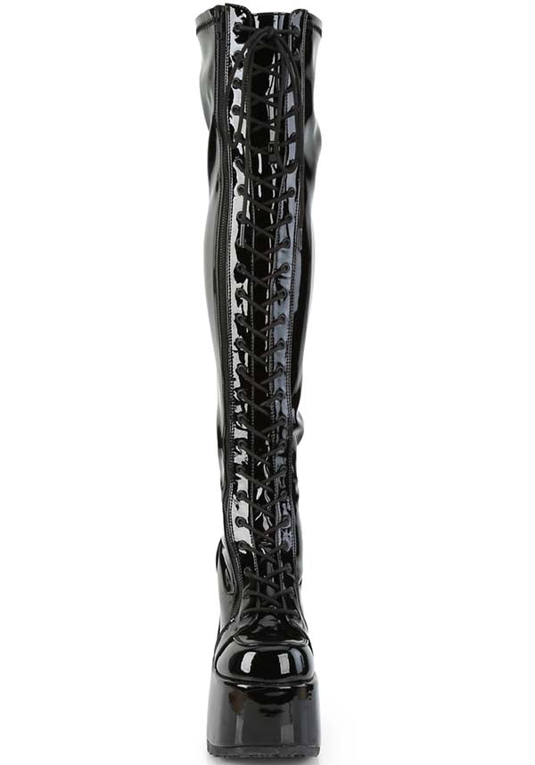 CAMEL-300 [Black Patent] | BOOTS [PREORDER]