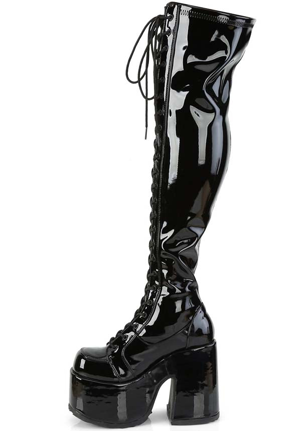 CAMEL-300 [Black Patent] | BOOTS [PREORDER]