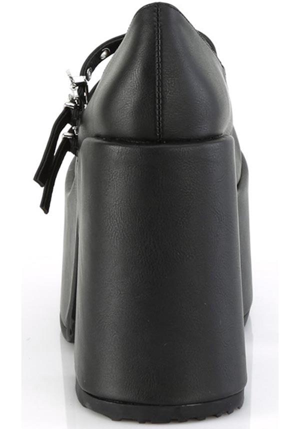 CAMEL-55 [Black Vegan Leather] | PLATFORM HEELS [PREORDER] - Beserk - all, bat, bats, black, clickfrenzy15-2023, demonia, demonia shoes, discountapp, fp, googleshopping, goth, gothic, heels, heels [preorder], labelpreorder, labelvegan, platform heels, platforms, platforms [preorder], ppo, preorder, shoes, vegan