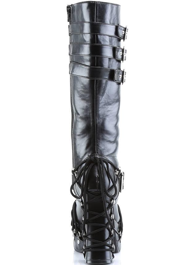 CHARADE-206 [Black] | PLATFORM BOOTS [PREORDER] - Beserk - all, black, boots, boots [preorder], clickfrenzy15-2023, demonia, demonia shoes, discountapp, fp, goth, gothic, heels, heels [preorder], knee high boots, labelpreorder, labelvegan, long boots, platform boots, platform heels, platforms, platforms [preorder], ppo, preorder, shoes, vegan