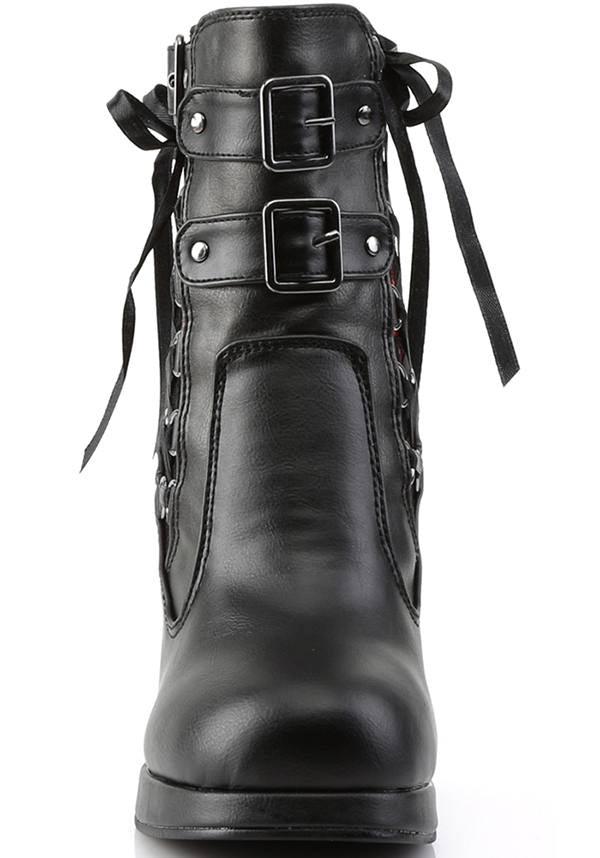 CRYPTO-51 [Black/Red] | BOOTS [IN STOCK] - Beserk - all, ankle boots, black, boot, boots, boots [in stock], clickfrenzy15-2023, Comiccon2020, cosplay, demonia, demonia shoes, discountapp, dm18082022, fp, goth, gothic, halloween, heel, heels, heels [in stock], in stock, instock, labelinstock, labelvegan, medieval, pleaserimageupdated, pleaserrestock, pricematched, red, renaissance, shoes, steampunk, vegan, victorian