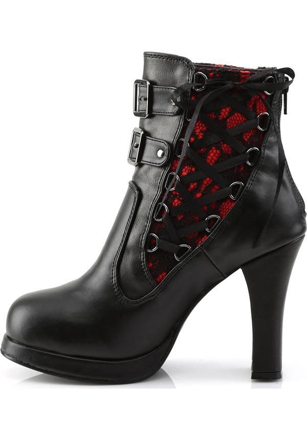 CRYPTO-51 [Black/Red] | BOOTS [IN STOCK] - Beserk - all, ankle boots, black, boot, boots, boots [in stock], clickfrenzy15-2023, Comiccon2020, cosplay, demonia, demonia shoes, discountapp, dm18082022, fp, goth, gothic, halloween, heel, heels, heels [in stock], in stock, instock, labelinstock, labelvegan, medieval, pleaserimageupdated, pleaserrestock, pricematched, red, renaissance, shoes, steampunk, vegan, victorian