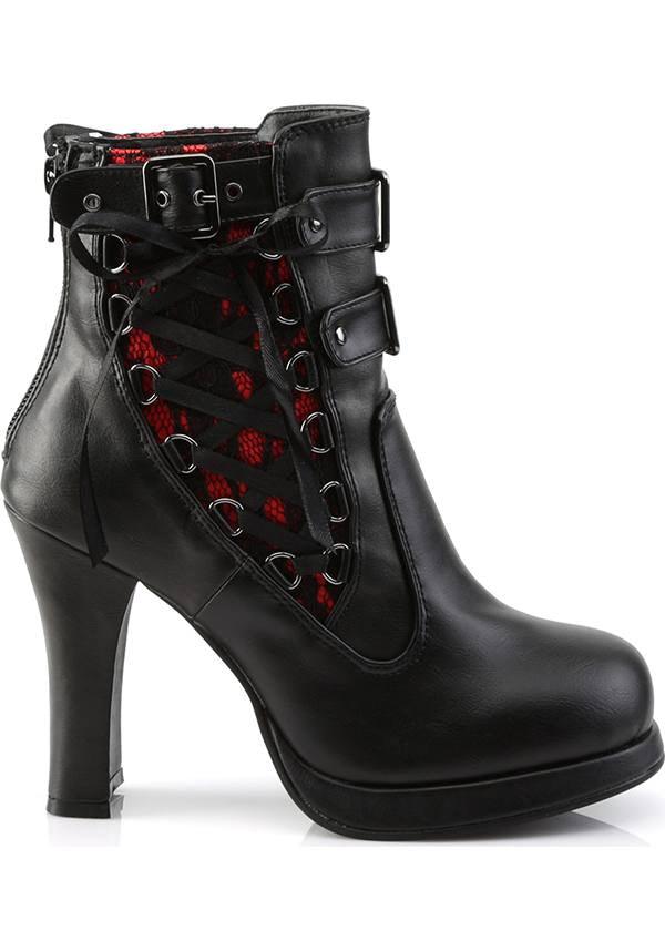 CRYPTO-51 [Black/Red] | BOOTS [IN STOCK] - Beserk - all, ankle boots, black, boot, boots, boots [in stock], clickfrenzy15-2023, Comiccon2020, cosplay, demonia, demonia shoes, discountapp, dm18082022, fp, goth, gothic, halloween, heel, heels, heels [in stock], in stock, instock, labelinstock, labelvegan, medieval, pleaserimageupdated, pleaserrestock, pricematched, red, renaissance, shoes, steampunk, vegan, victorian