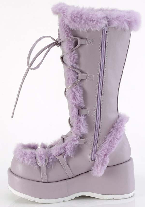 CUBBY-311 [Lavender Vegan Leather] | PLATFORM BOOTS [PREORDER]*