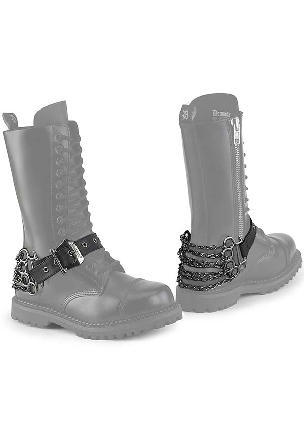 Demonia | Brass Knuckle Chain Boot Harness* | BESERK