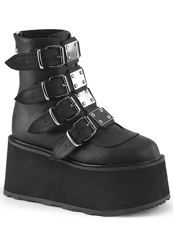 DAMNED-105 [Black] | PLATFORM BOOTS [PREORDER] - Beserk - all, ankle boots, black, boots, boots [preorder], clickfrenzy15-2023, demonia, demonia shoes, discountapp, fp, goth, gothic, labelpreorder, labelvegan, platform boots, platforms, platforms [preorder], ppo, preorder, shoes, vegan