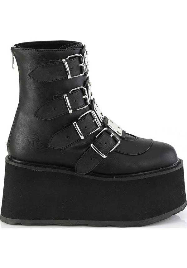 DAMNED-105 [Black] | PLATFORM BOOTS [IN STOCK]` - Beserk - all, ankle boots, black, boots, boots [in stock], clickfrenzy15-2023, demonia, demonia shoes, discountapp, dm18082022, fp, goth, gothic, in stock, instock, labelinstock, labelpending, labelvegan, mar22, pending, platform boots, platforms, platforms [in stock], pleaserrestock, punk, R100322, shoes, vegan, winter