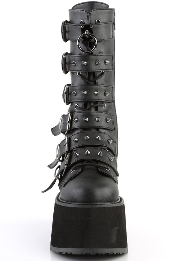 DAMNED-225 [Black] | BOOTS [IN STOCK] - Beserk - all, black, boots, boots [in stock], clickfrenzy15-2023, demonia, demonia shoes, discountapp, dm18082022, fp, goth, gothic, halloween, in stock, instock, labelinstock, labelvegan, platforms, platforms [in stock], pleaserhidden, pleaserrestock, post apocalyptic, shoes, techwear, vegan