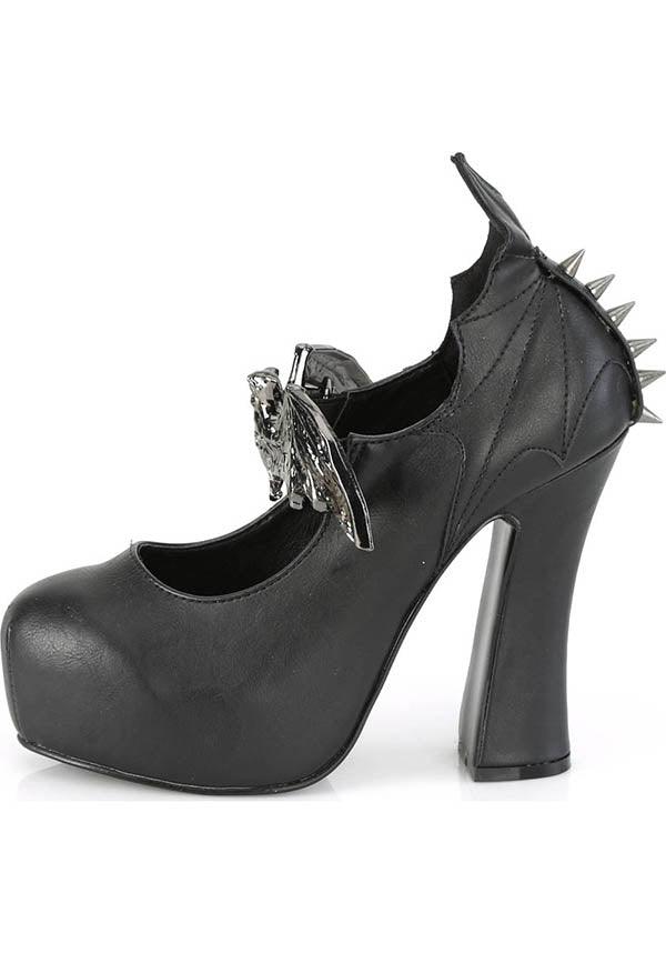 DEMON-18 [Black] | HEELS [PREORDER] - Beserk - all, bat, bats, black, clickfrenzy15-2023, demonia, demonia shoes, discountapp, fp, goth, gothic, halloween, heel, heels, heels [preorder], labelpreorder, labelvegan, mary janes, pleaserimageupdated, ppo, preorder, shoes, vegan