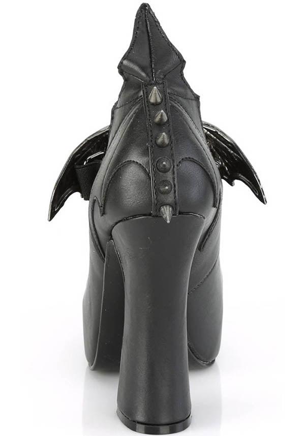 DEMON-18 [Black] | HEELS [PREORDER] - Beserk - all, bat, bats, black, clickfrenzy15-2023, demonia, demonia shoes, discountapp, fp, goth, gothic, halloween, heel, heels, heels [preorder], labelpreorder, labelvegan, mary janes, pleaserimageupdated, ppo, preorder, shoes, vegan
