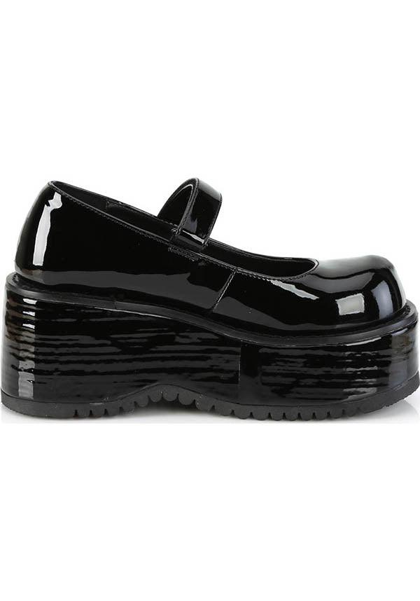 DOLLIE-01 [Black Patent] | PLATFORMS [PREORDER] - Beserk - all, all ladies, black, clickfrenzy15-2023, demonia, demonia shoes, discountapp, fp, goth, gothic, labelpreorder, labelvegan, ladies, patent, platforms, platforms [preorder], ppo, preorder, shoes, vegan