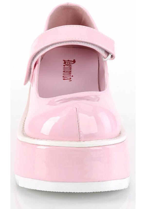 DOLLIE-01 [Pink Holo] | PLATFORMS [PREORDER] - Beserk - all, baby pink, clickfrenzy15-2023, colour:pink, demonia, demonia shoes, discountapp, fp, holographic, labelpreorder, labelvegan, light pink, pastel goth, pink, platforms, platforms [preorder], ppo, preorder, shoes, vegan