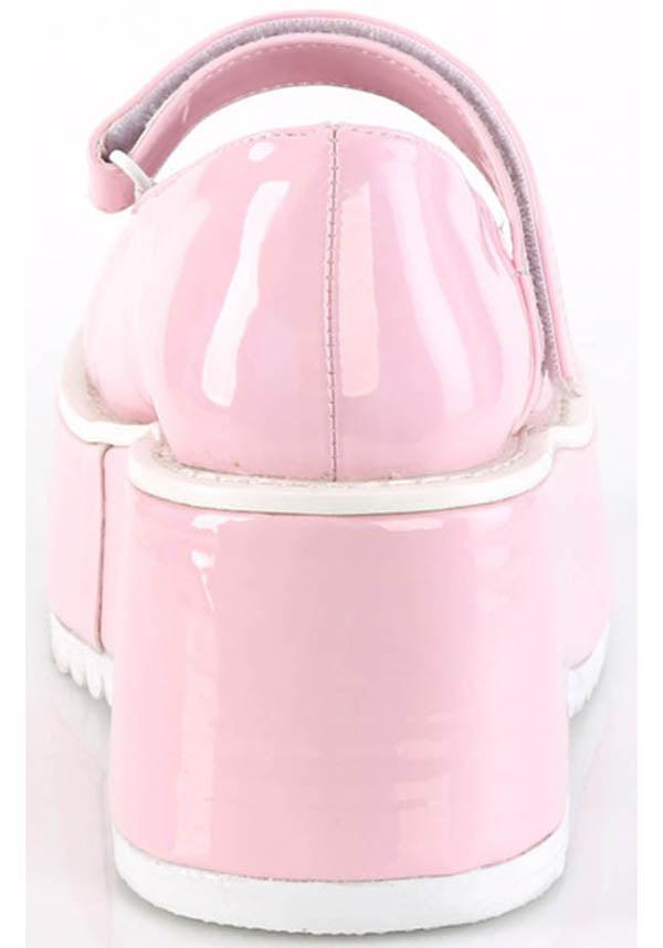 DOLLIE-01 [Pink Holo] | PLATFORMS [PREORDER] - Beserk - all, baby pink, clickfrenzy15-2023, colour:pink, demonia, demonia shoes, discountapp, fp, holographic, labelpreorder, labelvegan, light pink, pastel goth, pink, platforms, platforms [preorder], ppo, preorder, shoes, vegan