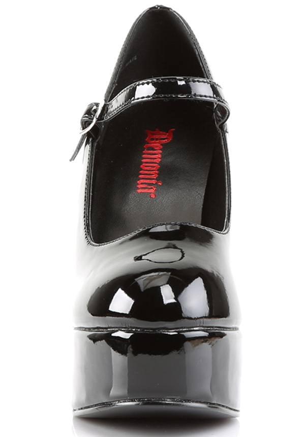 DOLLY-50 [Black Patent] | HEELS [PREORDER] - Beserk - all, black, clickfrenzy15-2023, demonia, demonia shoes, discountapp, fp, goth, gothic, halloween, heel, heels, heels [preorder], labelpreorder, labelvegan, lolita, mary jane, mary janes, patent, ppo, preorder, shiny, shoes, vegan